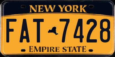 NY license plate FAT7428