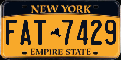 NY license plate FAT7429
