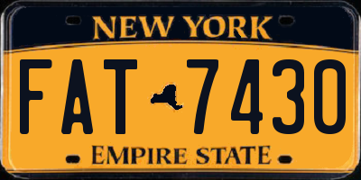 NY license plate FAT7430