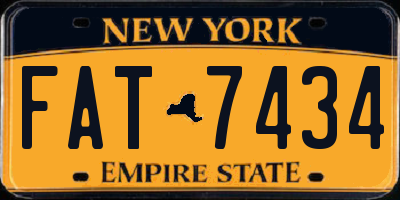 NY license plate FAT7434