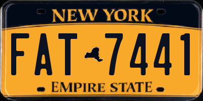 NY license plate FAT7441