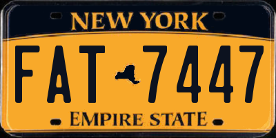 NY license plate FAT7447