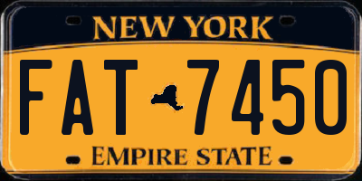 NY license plate FAT7450