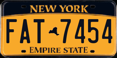 NY license plate FAT7454