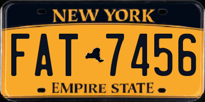NY license plate FAT7456