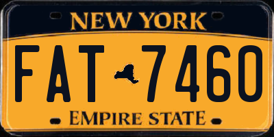 NY license plate FAT7460