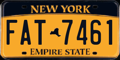 NY license plate FAT7461