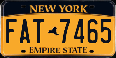 NY license plate FAT7465
