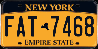 NY license plate FAT7468