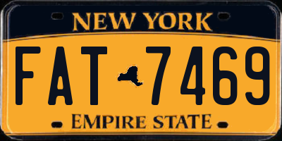 NY license plate FAT7469