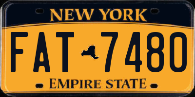 NY license plate FAT7480