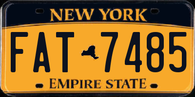 NY license plate FAT7485