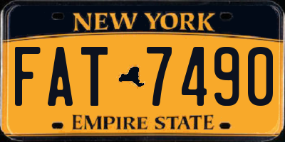 NY license plate FAT7490