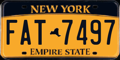 NY license plate FAT7497