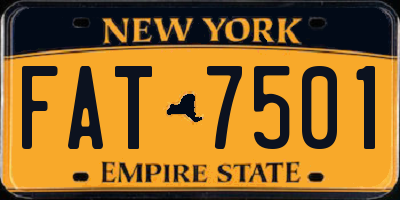 NY license plate FAT7501