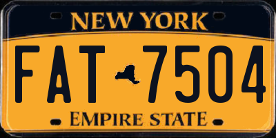 NY license plate FAT7504