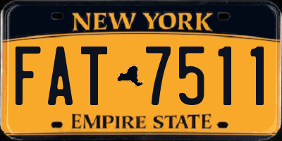NY license plate FAT7511