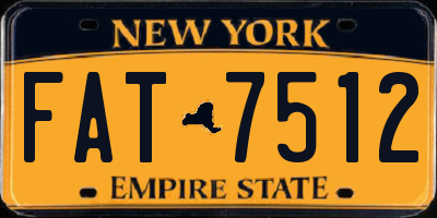 NY license plate FAT7512