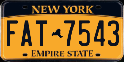 NY license plate FAT7543