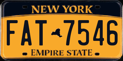 NY license plate FAT7546