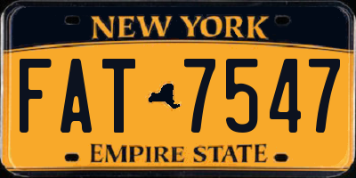 NY license plate FAT7547