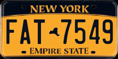 NY license plate FAT7549