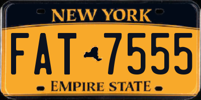 NY license plate FAT7555