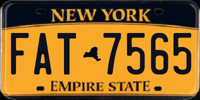 NY license plate FAT7565