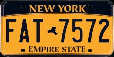 NY license plate FAT7572