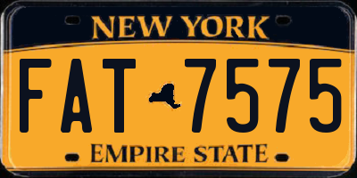 NY license plate FAT7575