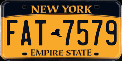 NY license plate FAT7579