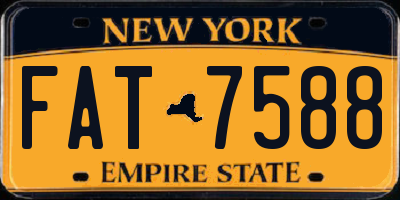 NY license plate FAT7588