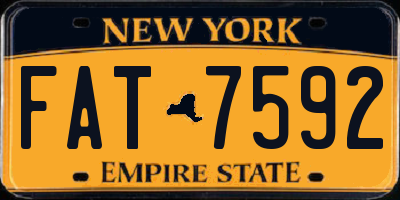 NY license plate FAT7592