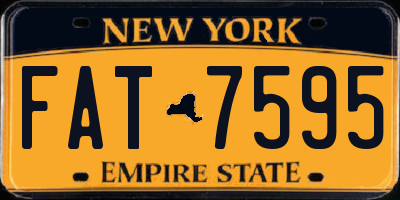 NY license plate FAT7595