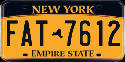 NY license plate FAT7612