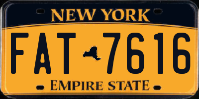 NY license plate FAT7616