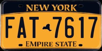 NY license plate FAT7617
