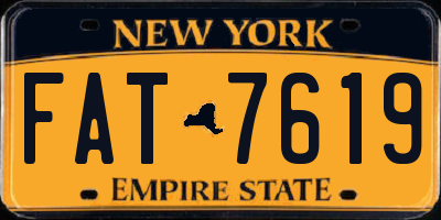 NY license plate FAT7619