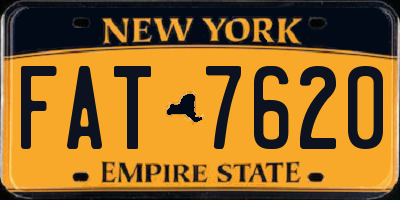 NY license plate FAT7620