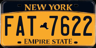 NY license plate FAT7622