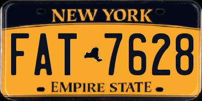 NY license plate FAT7628