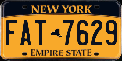 NY license plate FAT7629