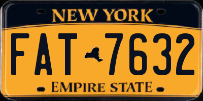 NY license plate FAT7632