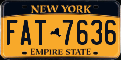 NY license plate FAT7636