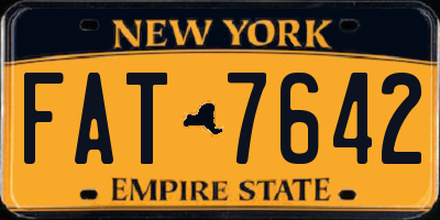 NY license plate FAT7642