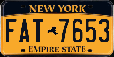 NY license plate FAT7653