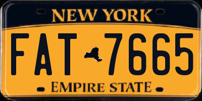 NY license plate FAT7665