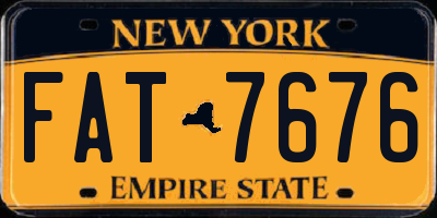NY license plate FAT7676