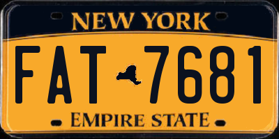 NY license plate FAT7681