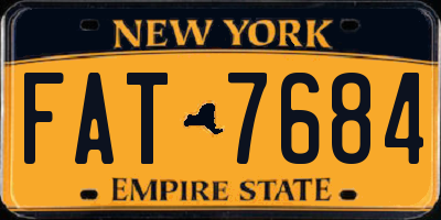 NY license plate FAT7684